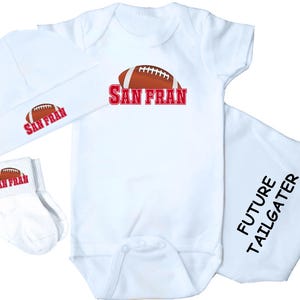 Future Tailgater 3 Piece Baby Layette Set for San Francisco Football Fans