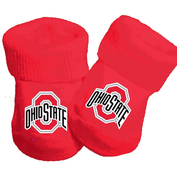 Future Tailgater Ohio State Buckeyes Collegiate Licensed Baby Toe Bootie Socks 0-9 Months