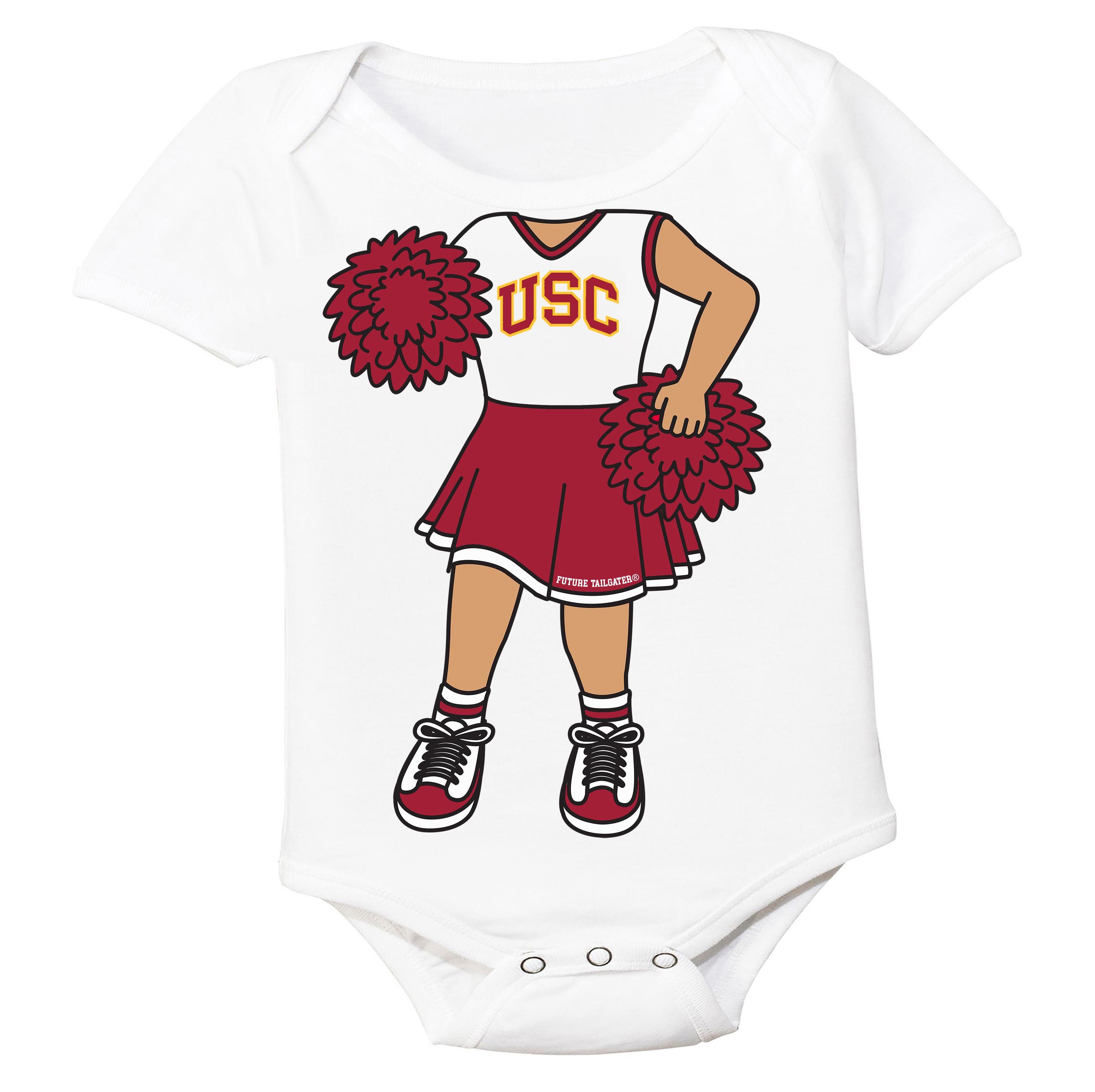 USC Trojans Southern Cal Heads Up! Cheerleader Baby Bodysuit