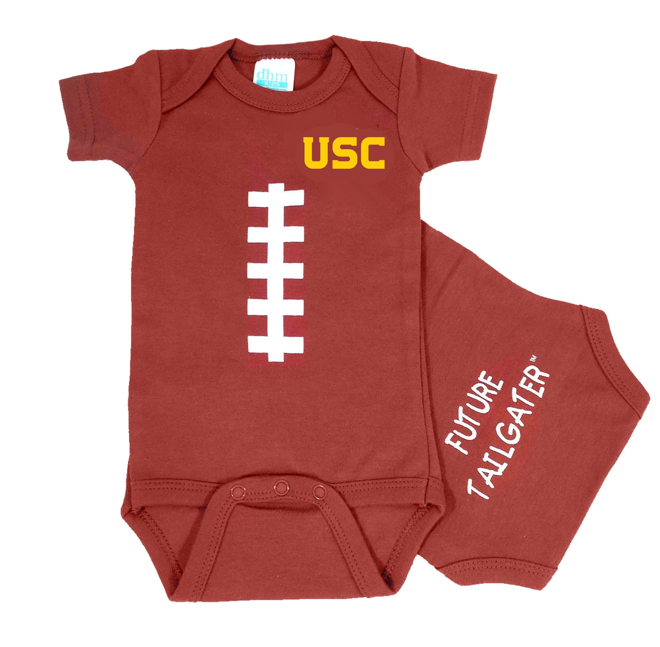USC Trojans Southern Cal Licensed Football Baby Bodysuit- Brown