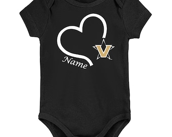 Future Tailgater Vanderbilt Commodores Collegiate Licensed Personalized Love Heart Baby Bodysuit