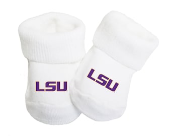 Future Tailgater LSU Tigers Collegiate Licensed Baby Toe Bootie Socks 0-9 Months