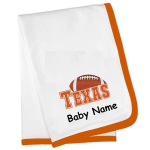 Future Tailgater 100% Cotton Baby Receiving Blanket for Texas Football Fans - Personalized