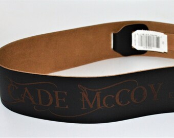 Custom Engraved Leather Guitar straps, custom guitar straps, guitar straps, personalized guitar straps, Black Leather