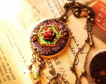 The Countess - Victorian, rose Quartz, Amazonite-Orchid-