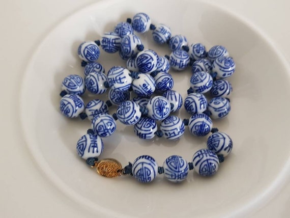 blue and white porcelain beads