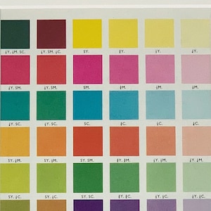 1956 Original Vintage Color Offset Printing Chart Litografia Impressão - Disponível Montado e Fosco Preto ou Branco - 10 x 8"