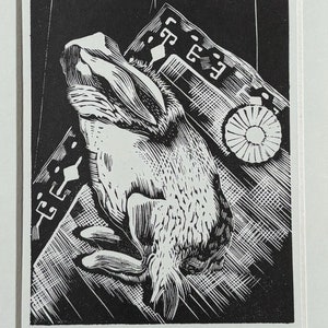 John Nash (1893-1977) Woodcut Print - The Rabbit, 1920 - Available Mounted And Matted - 10 x 8 Inches