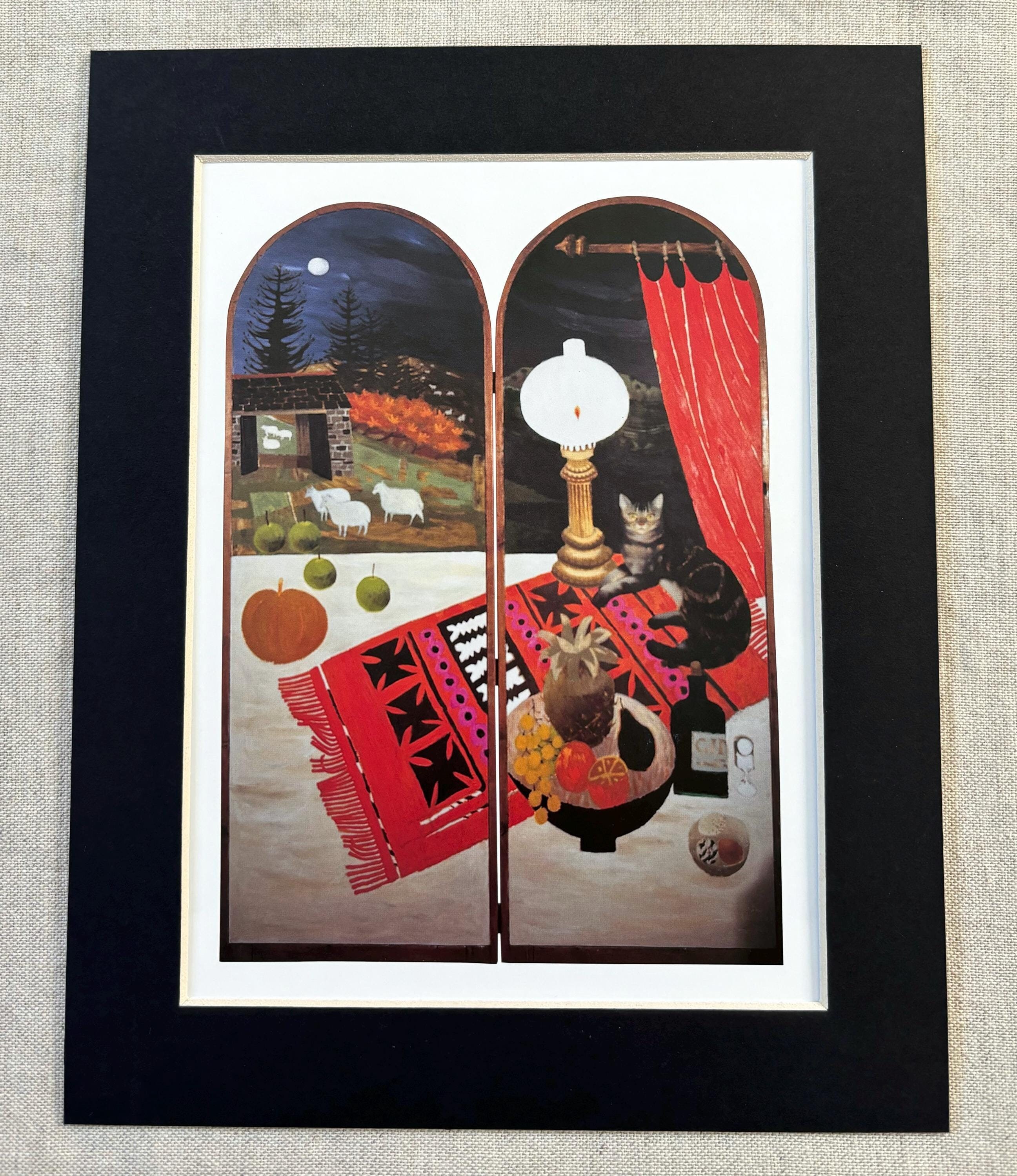 Vintage Mary Fedden Painting Print - the Seasons Screen - Mounted