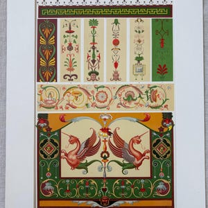 1868 Original Antique Large Chromolithograph - Italian - Decorative Art - Owen Jones - Available Mounted & Matted - 14 x 11 Inches