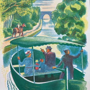1939 Original Vintage John Nash Chromolithograph - 8.5 x 5.25 Inches