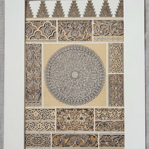 1868 Original Antique Large Chromolithograph - Arabian - Decorative Art - Owen Jones - Available Mounted & Matted - 14 x 11 Inches