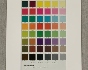 1956 Original Vintage Colour Offset Printing Chart Lithograph