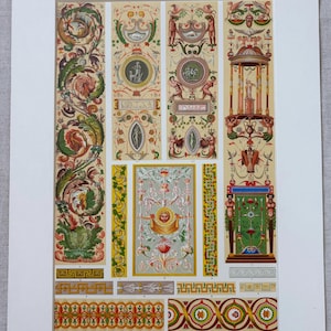 1868 Original Antique Large Chromolithograph - Italian - Decorative Art - Owen Jones - Available Mounted & Matted - 14 x 11 Inches