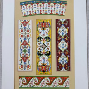 1868 Original Antique Large Chromolithograph - Italian - Decorative Art - Owen Jones - Available Mounted & Matted - 14 x 11 Inches
