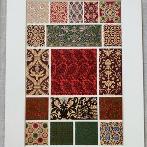 1868 Original Antique Large Chromolithograph - Elizabethan - Decorative Art - Owen Jones - Available Mounted & Matted - 14 x 11 Inches