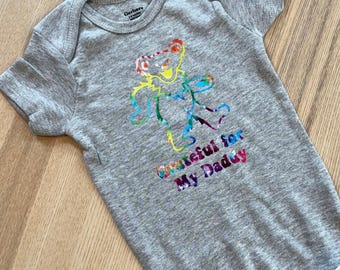 Grateful for My Daddy - Grateful Dead Tie Dye Baby Bodysuit • First Father’s Day Gift for Dad Husband • Pregnancy Announcement • Baby Shower