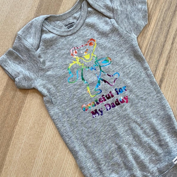 Grateful for My Daddy - Grateful Dead Tie Dye Baby Bodysuit • First Father’s Day Gift for Dad Husband • Pregnancy Announcement • Baby Shower