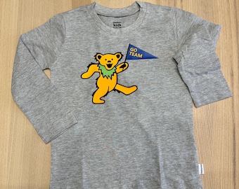 Toddler/Baby/Kids Grateful Dead Game Day Long Sleeve T Shirt • Gift for Dad • Baby Gift • Sports • Football, Basketball, Go Team Jerry Bear