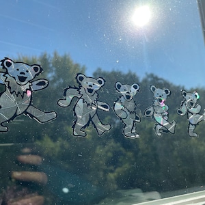 Jerry Bear Grateful Dead Suncatcher Window Cling Decals •  Gift