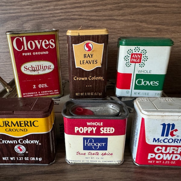 Vintage Spice Tins Etsy
