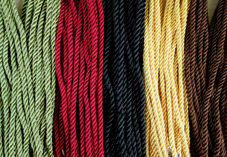 Wholesale Lot ~ 20/'/' Silky Twisted Necklace Cord with 2 Extension Chain ~ 5 Colors ~ 25pcs or 50pcs