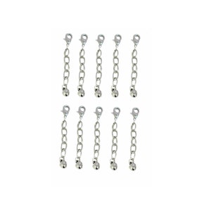Necklace Bracelet Extenders Set of 10 1&quot; Silver Gold  & Gold Silver (5 each color)