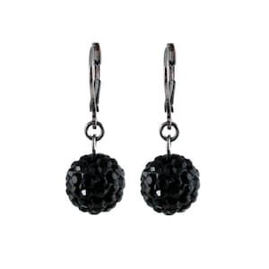Sparkly Crystal Ball Dangle Earrings 10 Colors FREE Organza Bag