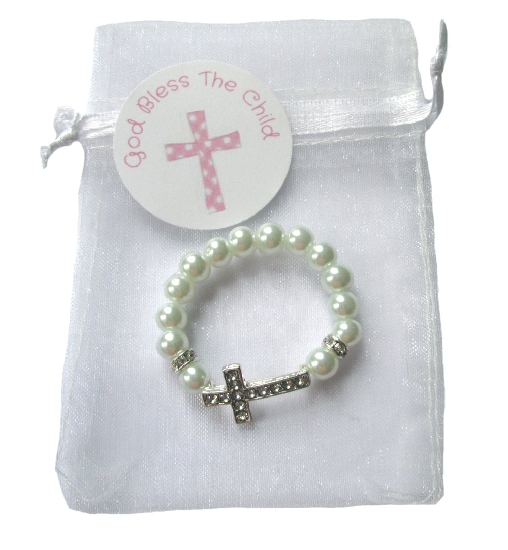 Pulsera De Comunión Con Cruz Y Perlas Coloridas Regalo Para Bautizo,  Confirmación O Primera Comunión