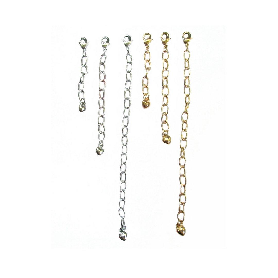 Necklace Bracelet Extenders Set of 6 1 2 4 Gold Silver or Mix Etsy