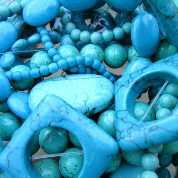 Faux Turquoise Bead & Pendant Assortment