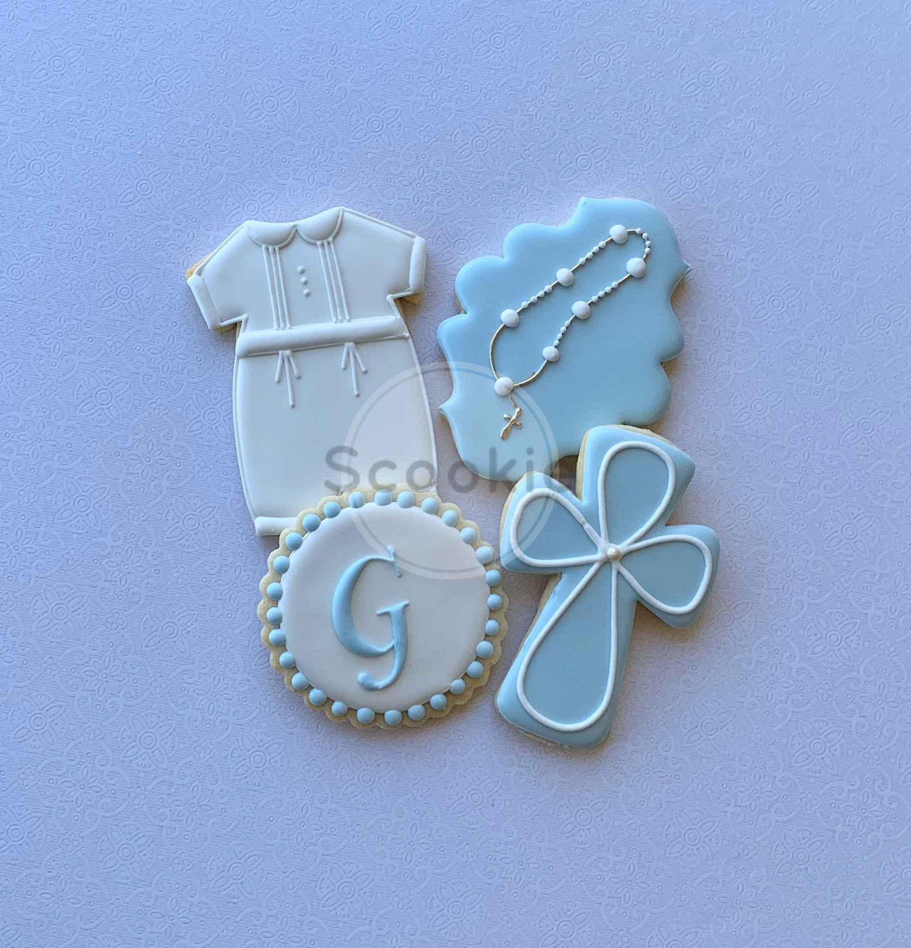 Boy Baptism cookies/Christening decorated cookies/ Baptism Cookies for boy /Holy Communion Cookies/First Communion Favor / 1 Dozen