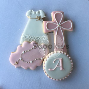 Girl Baptism Cookies/ Christening Decorated Cookies/ Baptism Decorated Cookies/Holy Communion Cookies/First Communion/ Favor / 1 Dozen
