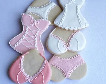 Corset cookies, Bachelorette  cookies, Lingerie cookies /1 Dozen