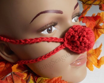 Red Cotton Nose Warmer  Ready to Ship!  Crocheted Nose Mitten