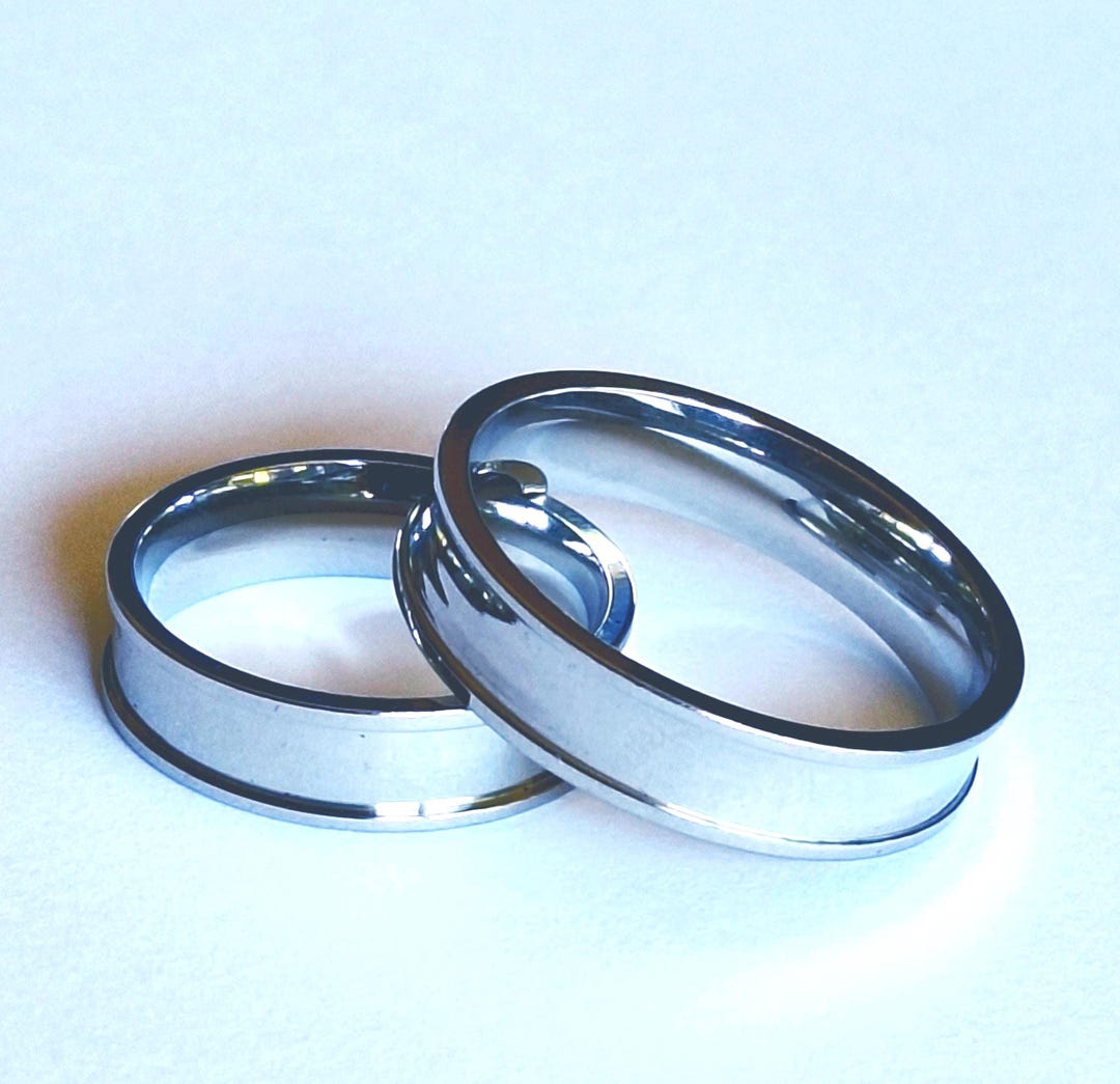 Stainless Steel Grooved Ring Blank: Inlay Jewelry Making - Sizes 6-13 ...