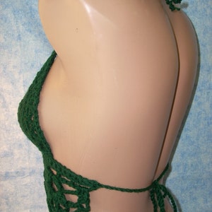 Custom Crochet Halter Top Made to order Size AA to DDD Crop Top Festival Wear Midriff Yoga, Rave Top image 5