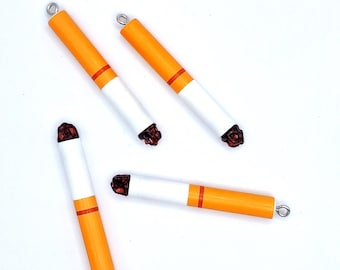 Lot of 4 Cigarette Charms  Great for Earrings, Jewelry and more  Ships from USA  (Z)