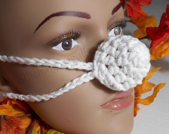 White Cotton Nose Warmer  Ready to Ship!  Crocheted Nose Mitten