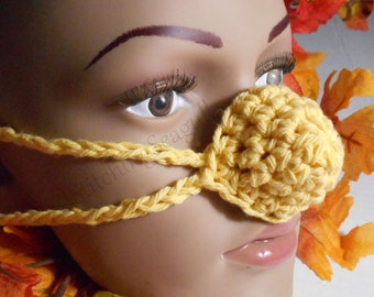 Yellow Cotton Nose Warmer Ready to Ship!  Crocheted Nose Mitten