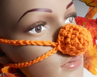 Orange Cotton Nose Warmer  Ready to Ship!  Crocheted Nose Mitten