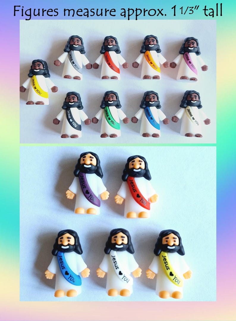 Mini Jesus Figures, 3 Skin Tones to Choose From-w/wo Gift Bags Perfect ...