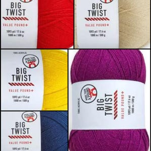 Big Twist Acrylic Yarn: Worsted Weight, Knitting & Crochet - 1093 Yards