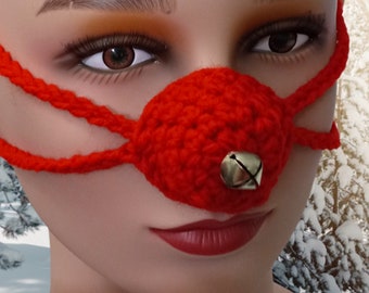 Nose Warmer Mitten with  Bell Your choice of color!!   Jingle Nose Cozy Great Gift Idea