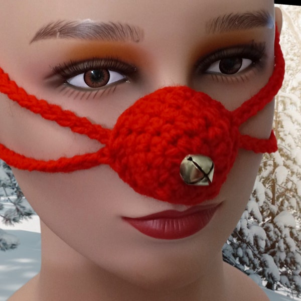 Nose Warmer Mitten with  Bell Your choice of color!!   Jingle Nose Cozy Great Gift Idea