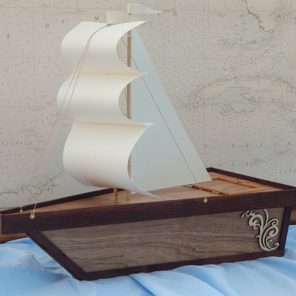 Biodegradable Viking Ship, Handmade, Burial at Sea, Cremation Urn, Wooden, Nautical, Special Occasion.