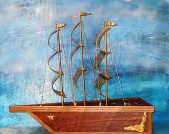 Biodegradable Sail Ship Cremation Urn, Memorial, Burial at Sea, Wooden, Special Occasion, Nautical, Viking Ship,