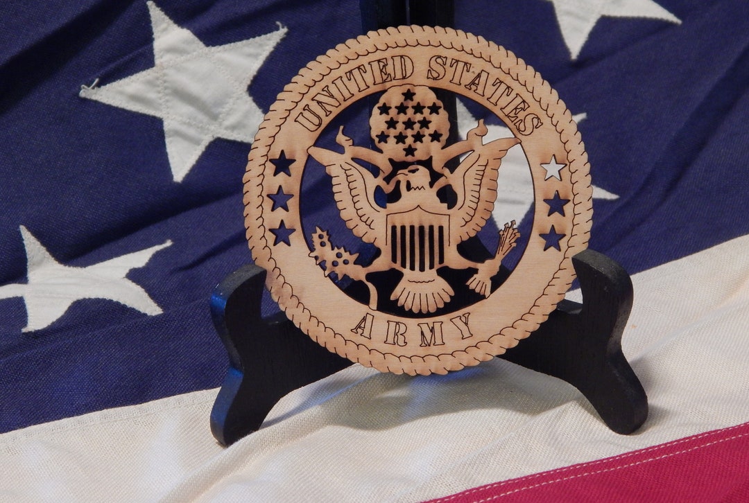 Buy US Army Military Wood Laser Cut Eagle Logo Emblem Online in India