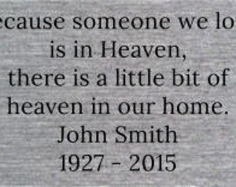 Personalized Engraved Brass Plate: Memorial In Loving Memory (2" X 4")