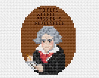 Beethoven - Cross Stitch Pattern - Downloadable PDF